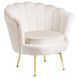 Крісло м'яке з підставкою MEBEL ELITE GRAND Velvet Кремовий