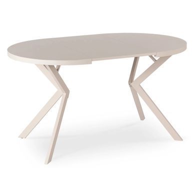 Стіл розкладний круглий MEBEL ELITE LUGO 90(190)х90 см Кашемір/Кашемір фотографія