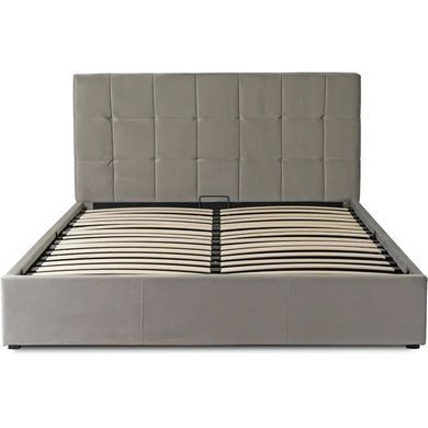 Ліжко двоспальне оксамитове MEBEL ELITE PANAMA Velvet 160x200 см Сірий фотографія
