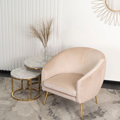 Кресло мягкое STELLA Velvet MEBEL ELITE Беж фотография