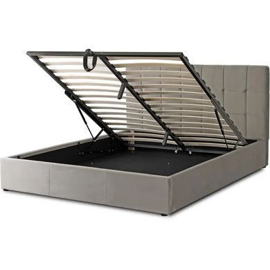 Ліжко двоспальне оксамитове MEBEL ELITE PANAMA Velvet 160x200 см Сірий фотографія