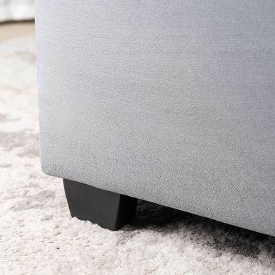 Ліжко оксамитове MEBEL ELITE BLOOM Velvet 160x200см Сірий фотографія