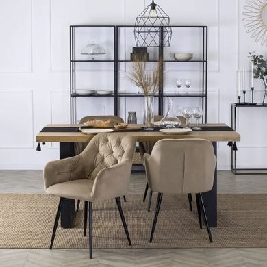 Стілець оксамитовий MEBEL ELITE VIKI Velvet бежевий фотографія