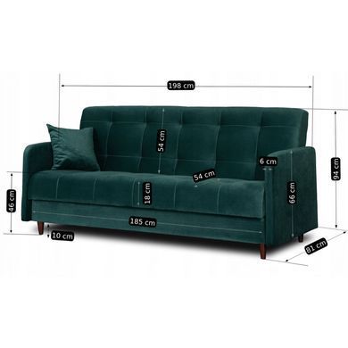 Набір з 2х диванів розкладних MEBEL ELITE TIVOLI 198 см Зелений фотографія