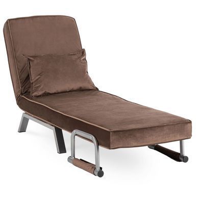 Крісло розкладне MEBEL ELITE BART Velvet&nbsp;Коричневий фотографія