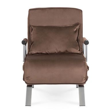 Крісло розкладне MEBEL ELITE BART Velvet&nbsp;Коричневий фотографія