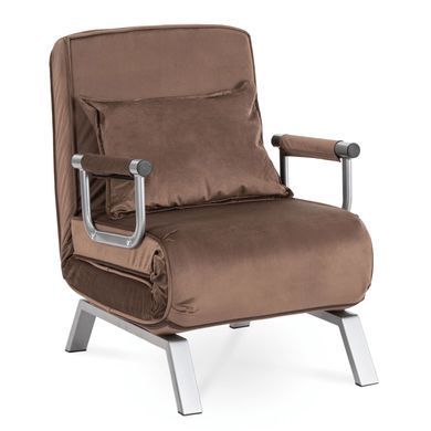 Крісло розкладне MEBEL ELITE BART Velvet&nbsp;Коричневий фотографія