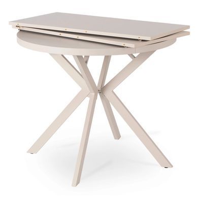 Стіл розкладний круглий MEBEL ELITE LUGO 90(190)х90 см Кашемір/Кашемір фотографія