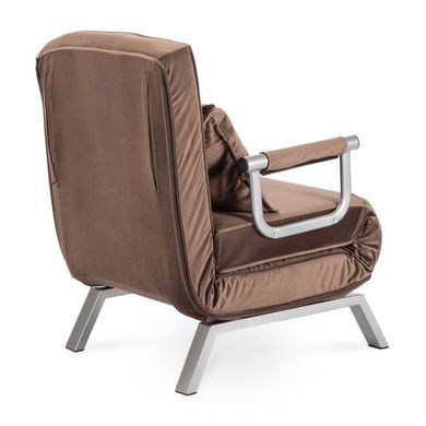 Крісло розкладне MEBEL ELITE BART Velvet&nbsp;Коричневий фотографія