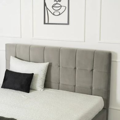 Ліжко двоспальне оксамитове MEBEL ELITE PANAMA Velvet 160x200 см Сірий фотографія