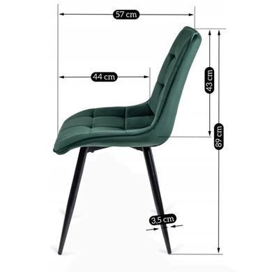 Стул бархатный MEBEL ELITE RIO Velvet, Зеленый фотография