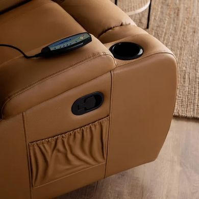 Массажное кресло MEBEL ELITE BOX экокожа Карамель фотография