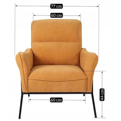 Кресло мягкое MEBEL ELITE ALBERTO ткань Горчица фотография