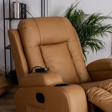 Массажное кресло MEBEL ELITE BOX экокожа Карамель фотография