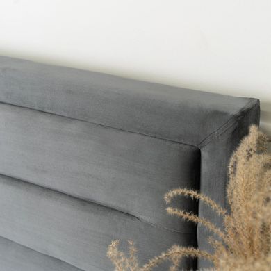 Ліжко оксамитове MEBEL ELITE BLOOM Velvet 160x200см Сірий фотографія