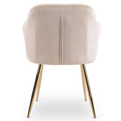 Стілець оксамитовий MEBEL ELITE RAYA Velvet крем/ золотий фотографія