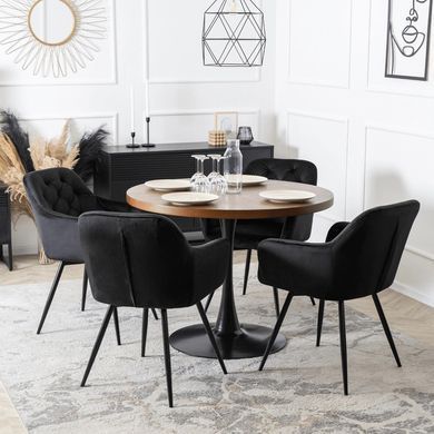Стілець поворотний оксамитовий MEBEL ELITE IDA Velvet Чорний фотографія