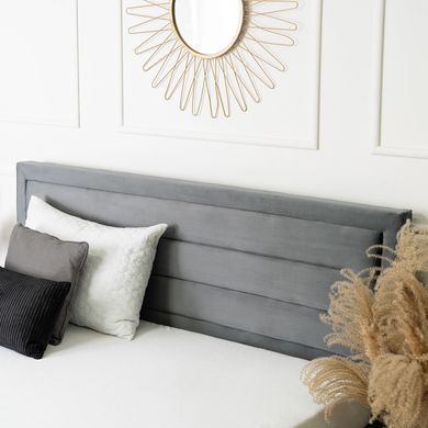 Ліжко оксамитове MEBEL ELITE BLOOM Velvet 160x200см Сірий фотографія