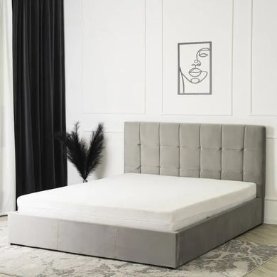 Ліжко двоспальне оксамитове MEBEL ELITE PANAMA Velvet 160x200 см Сірий фотографія