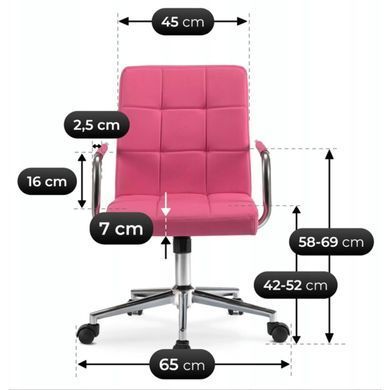 Стілець офісний поворотний MEBEL ELITE ASTRO Рожевий фотографія