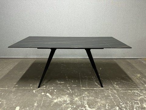 Стол Раскладной ТОРИ Prestol 120/180x80 Керамика Черный Мат / Черный фотография