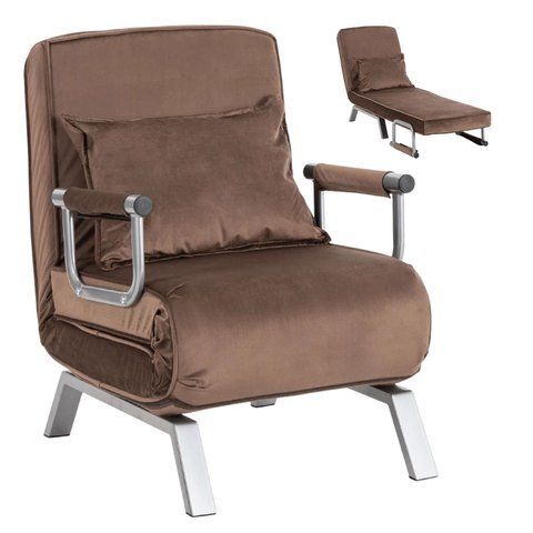 Крісло розкладне MEBEL ELITE BART Velvet&nbsp;Коричневий фотографія