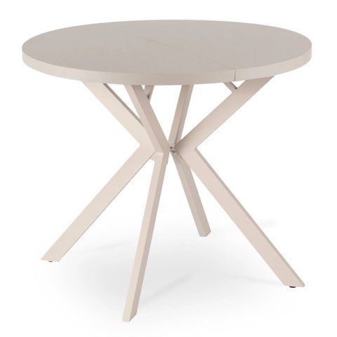 Стол раскладной круглый MEBEL ELITE LUGO 90(190)х90 см Кашемир/Кашемир фотография