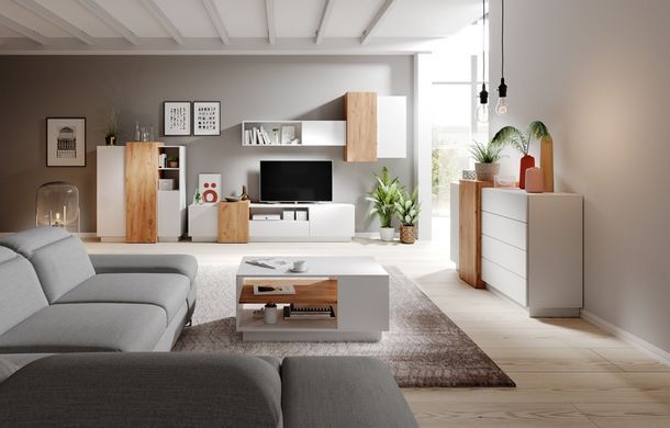 Комод Perfect Home 3Д / 3D 3-дверний 3D/110 Білий/дуб крафт золотий фотографія