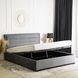 Ліжко оксамитове MEBEL ELITE BLOOM Velvet 160x200см Сірий