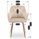 Стілець оксамитовий MEBEL ELITE RAYA Velvet крем/ золотий