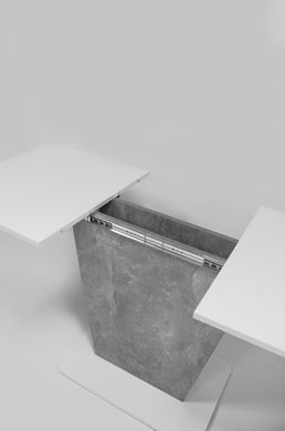 Раскладной стол COSMO Intarsio 110(145)x68 Белая Аляска РЕ / Индастриал Серый фотография