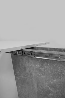 Раскладной стол COSMO Intarsio 110(145)x68 Белая Аляска РЕ / Индастриал Серый фотография