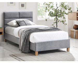 Ліжко SIERRA Velvet Signal 90x200 Сірий фотографія