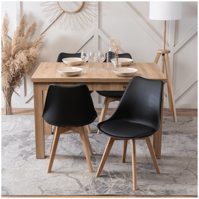 Стул MEBEL ELITE SCANDI Черный/Дуб фотография