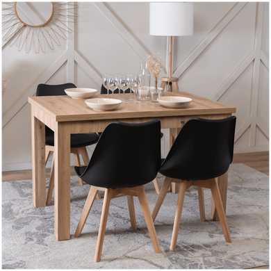 Стул MEBEL ELITE SCANDI Черный/Дуб фотография