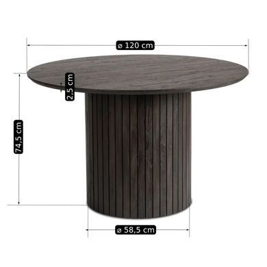 Стіл круглий MEBEL ELITE LYON 120 см Чорний фотографія