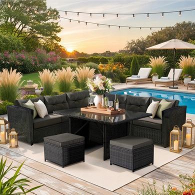 Комплект садових меблів MEBEL ELITE DALLAS Чорний