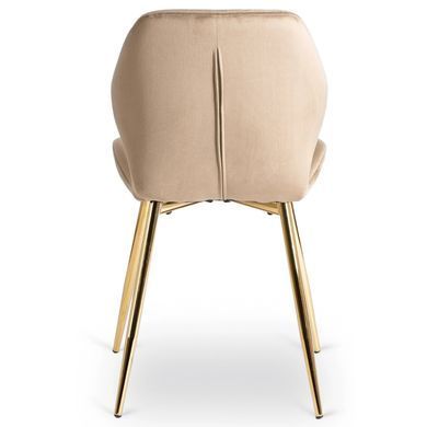 Стілець оксамитовий MEBEL ELITE IRYS Velvet Беж/золото фотографія