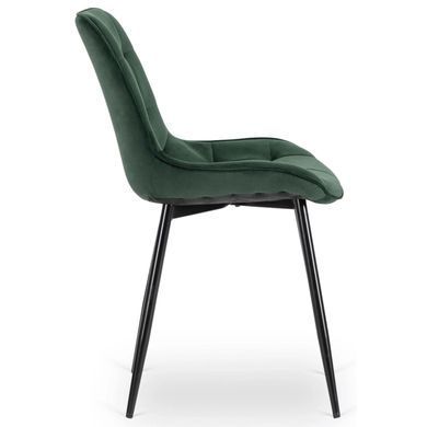 Комплект стол раскладной MEBEL ELITE MAX 80(160)х80 см Дуб артизан Черный +4 стула CHRIS Зеленый фотография
