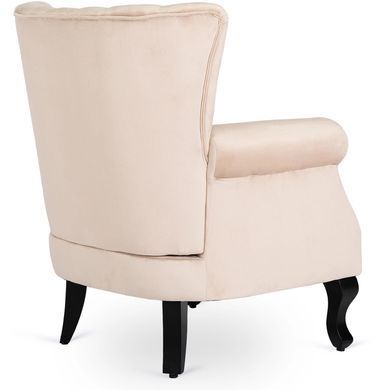 Крісло м'яке оксамитове MEBEL ELITE MALLO Velvet Беж фотографія
