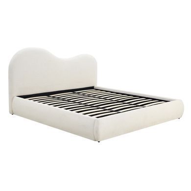 Кровать двуспальная MEBEL ELITE TALINN 180x200 см Кремовый Букле фотография