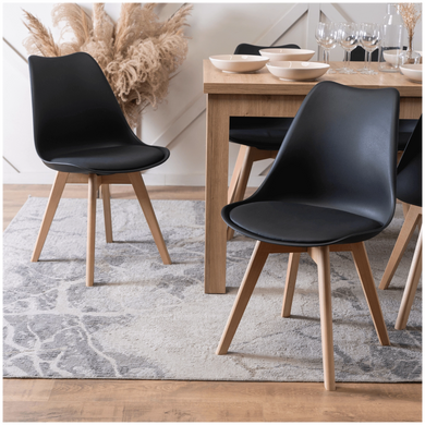 Стул MEBEL ELITE SCANDI Черный/Дуб фотография