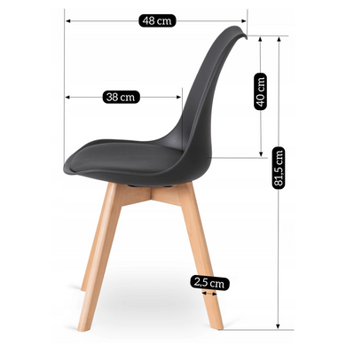 Стул MEBEL ELITE SCANDI Черный/Дуб фотография