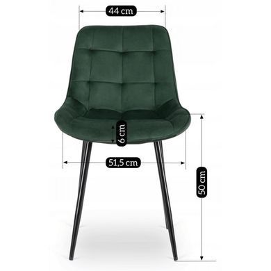 Комплект стол раскладной MEBEL ELITE MAX 80(160)х80 см Дуб артизан Черный +4 стула CHRIS Зеленый фотография