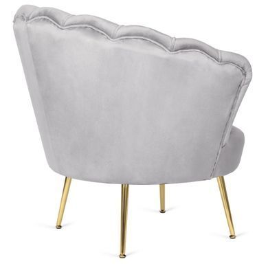 Крісло м'яке з підставкою MEBEL ELITE GRAND Velvet Сірий фотографія