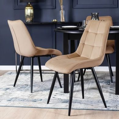 Стул бархатный MEBEL ELITE RIO Velvet, Бежевый фотография