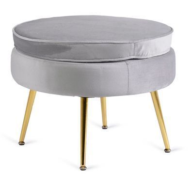 Крісло м'яке з підставкою MEBEL ELITE GRAND Velvet Сірий фотографія