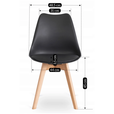 Стул MEBEL ELITE SCANDI Черный/Дуб фотография