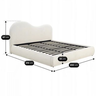 Кровать двуспальная MEBEL ELITE TALINN 180x200 см Кремовый Букле фотография