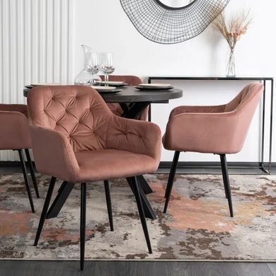 Стілець оксамитовий MEBEL ELITE VIKI Velvet рожевий фотографія